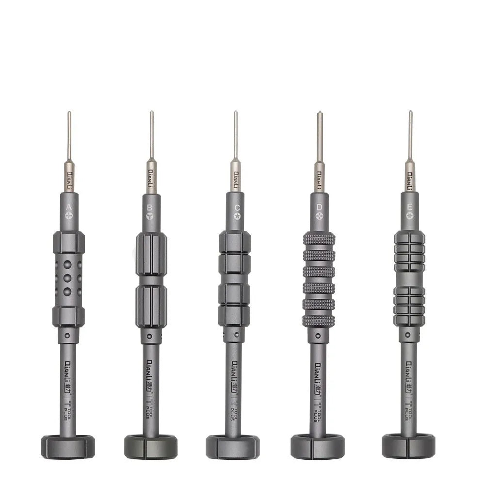 Precision screwdriver with grenade-shaped aluminium handle and T2 bit for iPhone repair