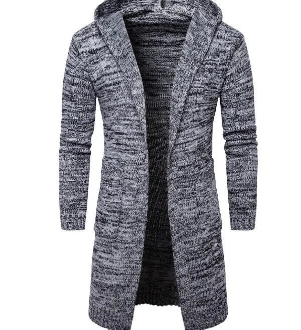 New fashion mens cardigan sweater in wool blend, available in black and gray, Asian sizes L-XXL
