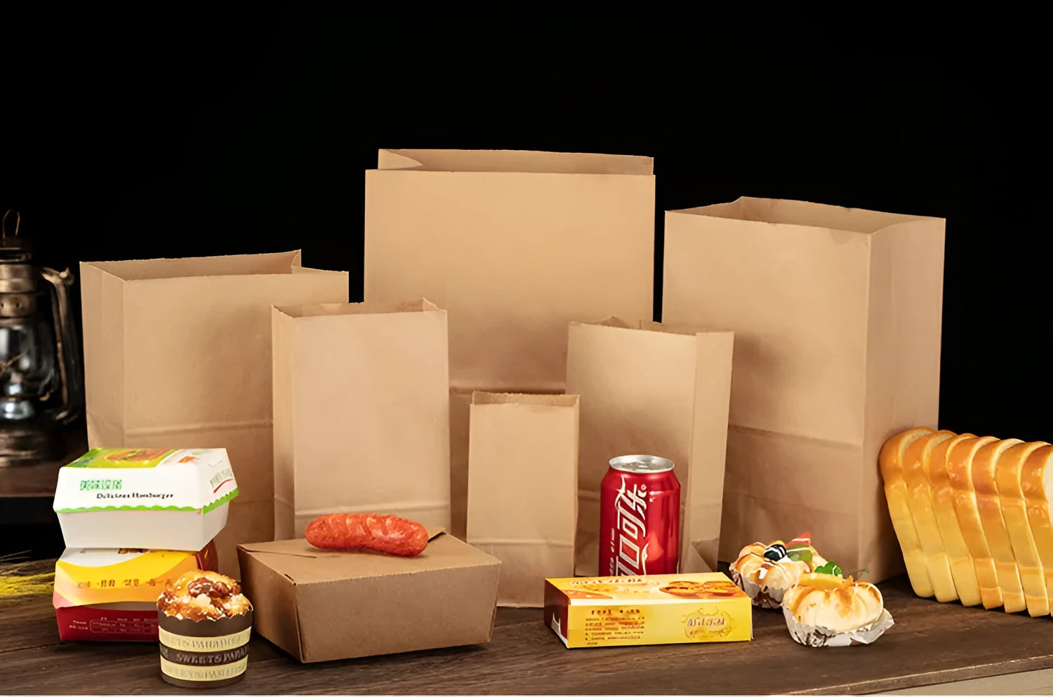 Yellow kraft paper aluminium foil inner packaging bag for snack foods with customisable sizing