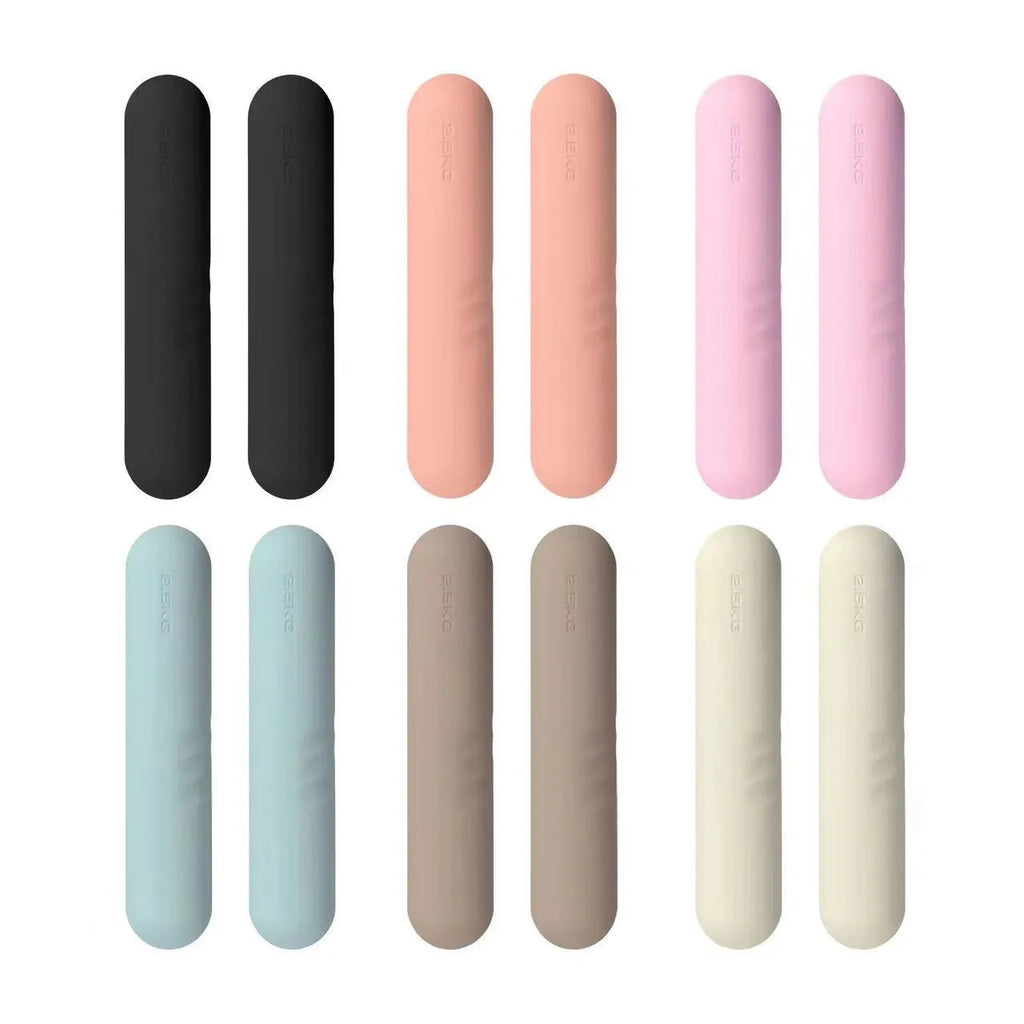 Silicone grip hand-drawn dumbbell stick in various colours and weights for fitness training.
