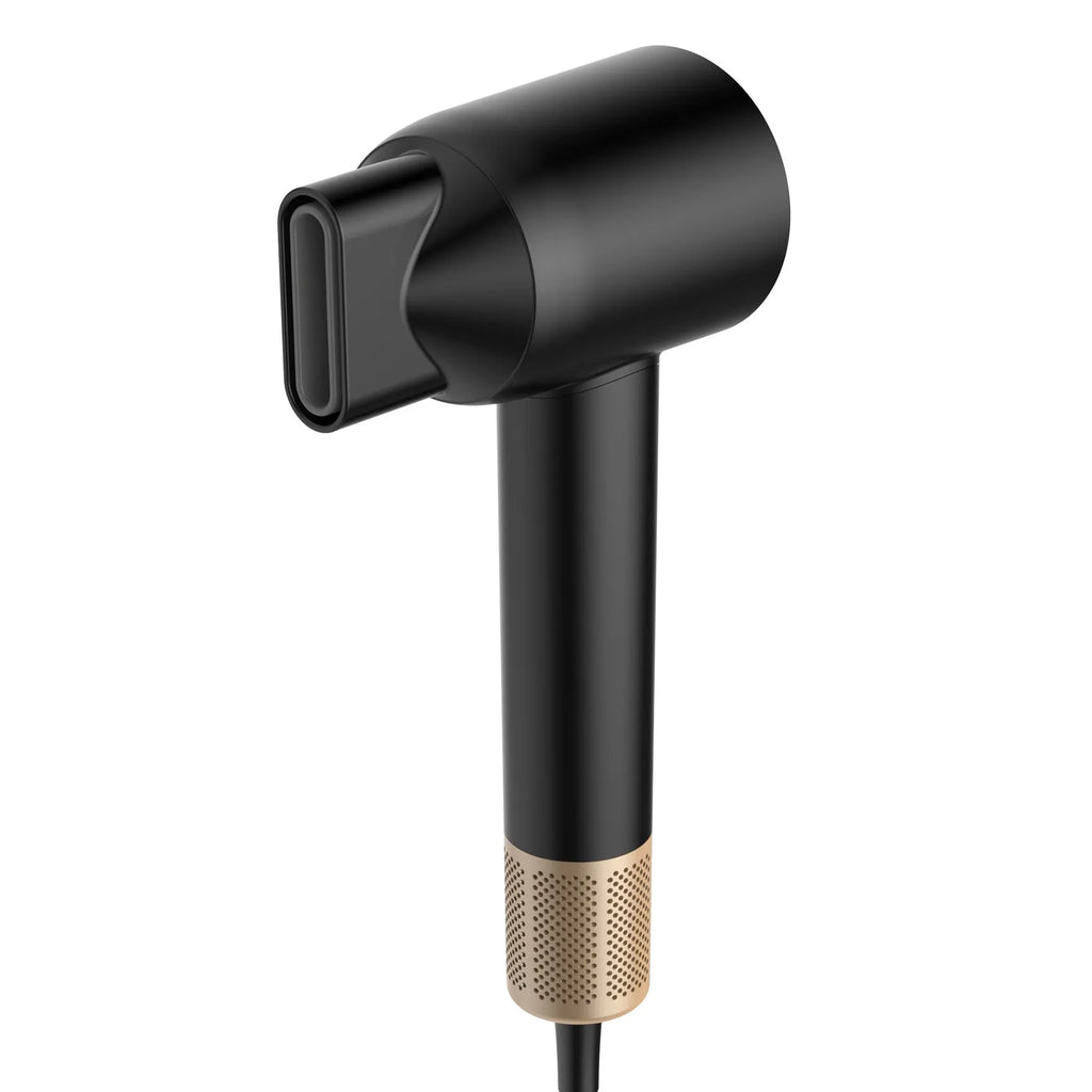 Black gold high-power hair dryer with high-speed screen display and multiple fan speed settings