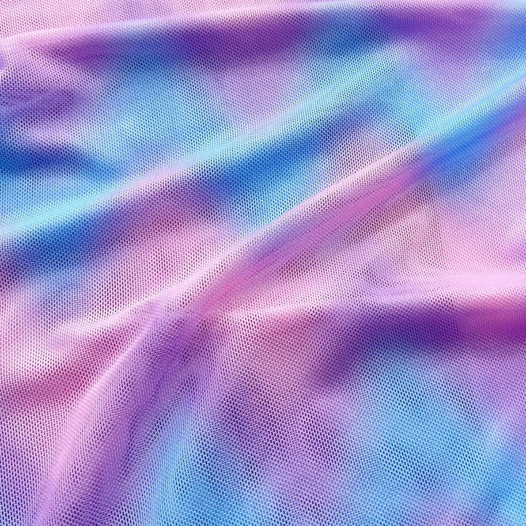 Women's split tie-dye swimsuit bikini set with skirt, bra, and panties for swimming