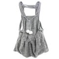 Coral fleece pet apron with inner bag, non-stick anti-grab, 71cm x 62cm, for cats and small dogs
