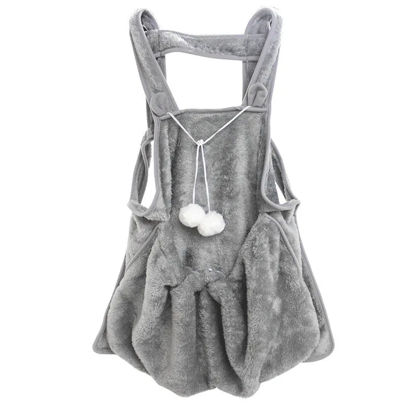 Coral fleece pet apron with inner bag, non-stick anti-grab, 71cm x 62cm, for cats and small dogs