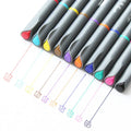 Set of 10 black hook line drawing pens with 0.38mm tips for architecture and design work.