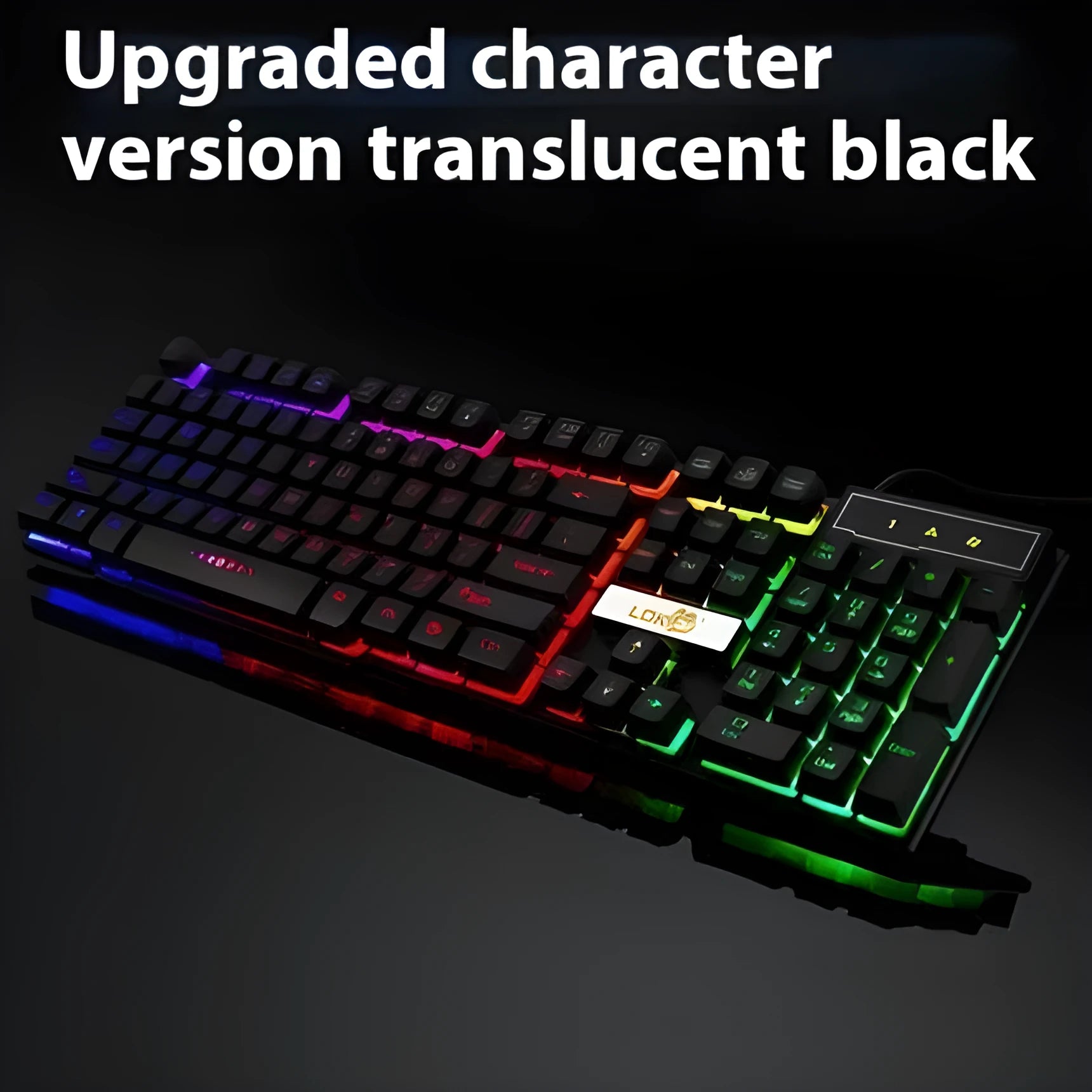 Glowing USB cable for gaming keyboards with 7-colour breathing effect