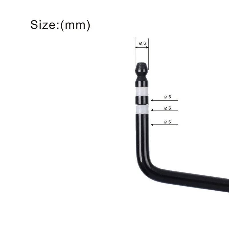 A metal guitar tremolo arm in a choice of black, blue, gold, or silver finishes.