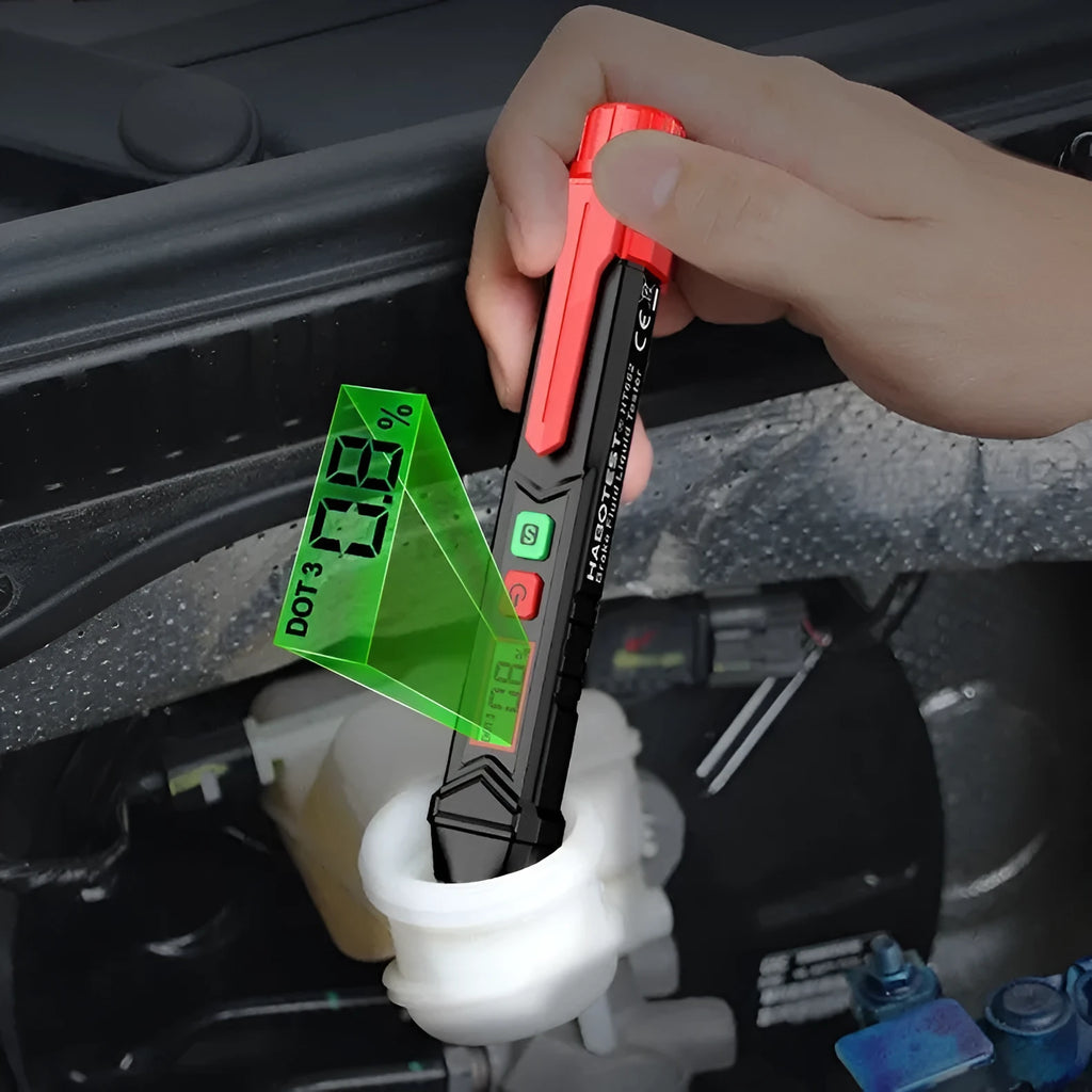 Digital brake fluid tester pen with display screen for automotive maintenance