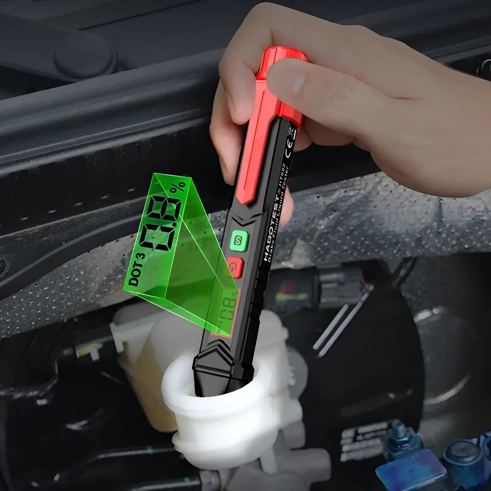 Digital brake fluid tester pen with display screen for automotive maintenance