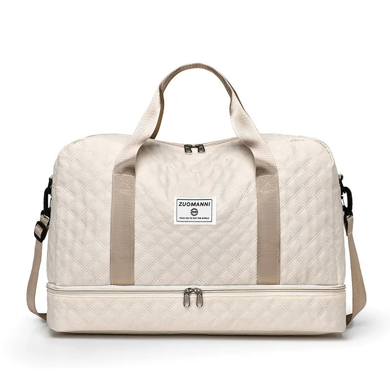 Large capacity Oxford cloth travel bag in street style with sewing thread detailing