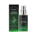 50ml bottle of Cyperus rotundus soothing facial oil with dropper on grey background