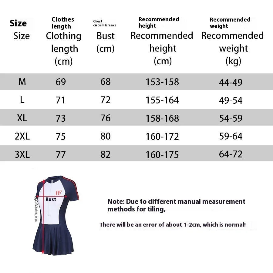 Conservative ladies sports one-piece swimsuit with colour-matched pattern for athletic activities