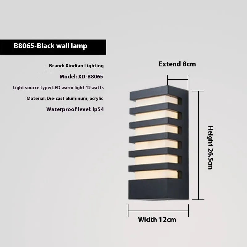 Outdoor waterproof wall lamp 18W IP65 aluminium PC shell for balcony stairs garden exterior wall warm white and pure white