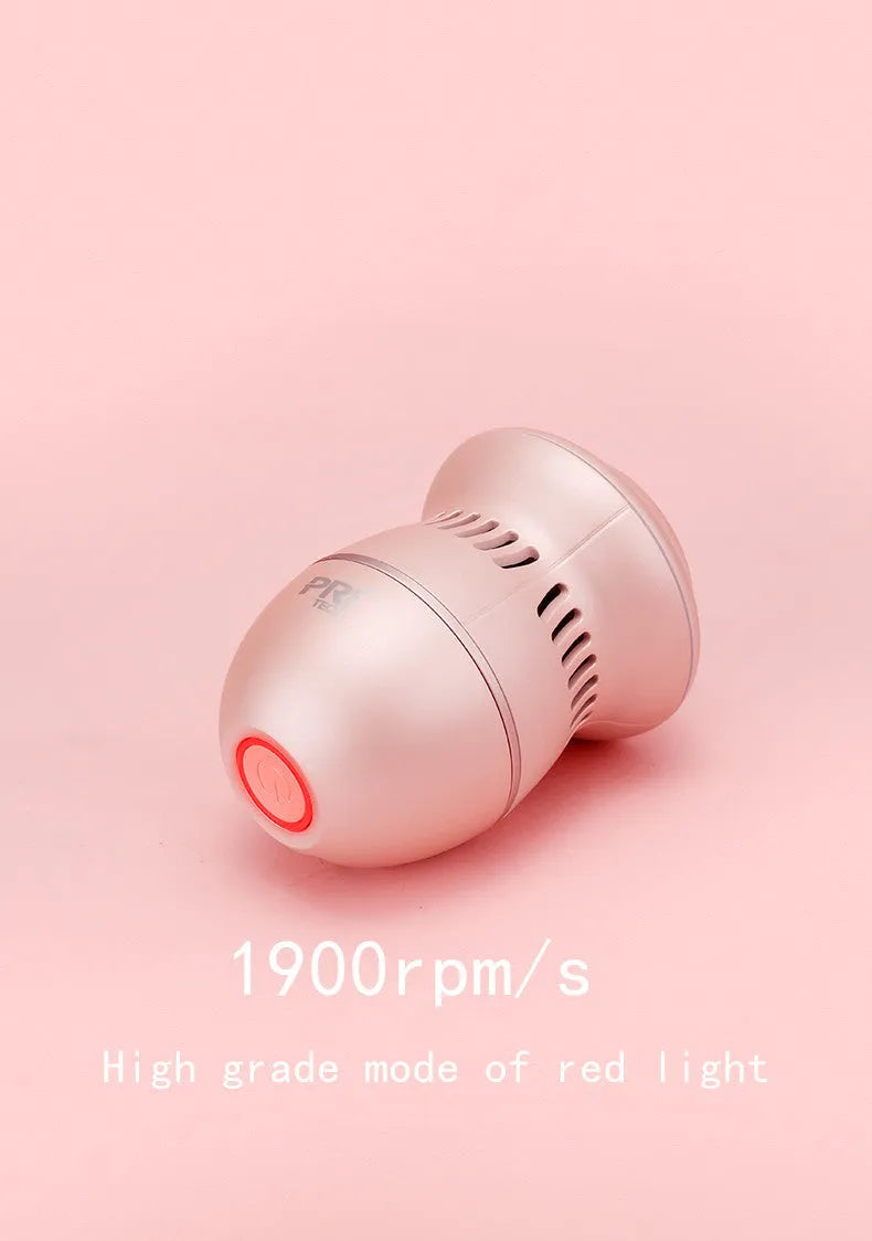 Beige electric foot file grinder with diamond grinding heads and USB charging cable
