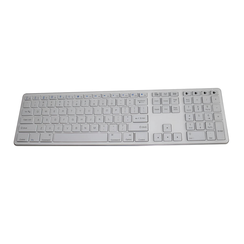 White 109-key mechanical gaming keyboard with anti-ghosting zone shown on a desk