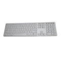 White 109-key mechanical gaming keyboard with anti-ghosting zone shown on a desk