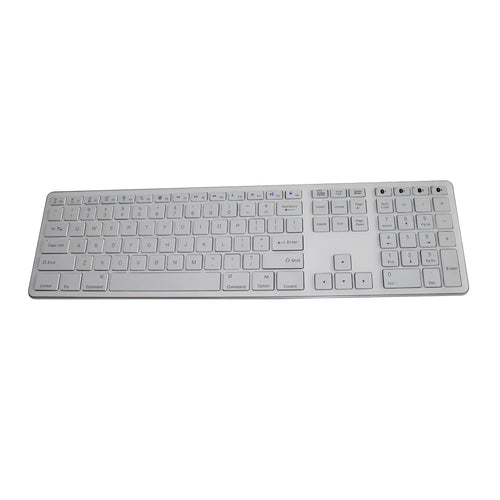 White 109-key mechanical gaming keyboard with anti-ghosting zone shown on a desk