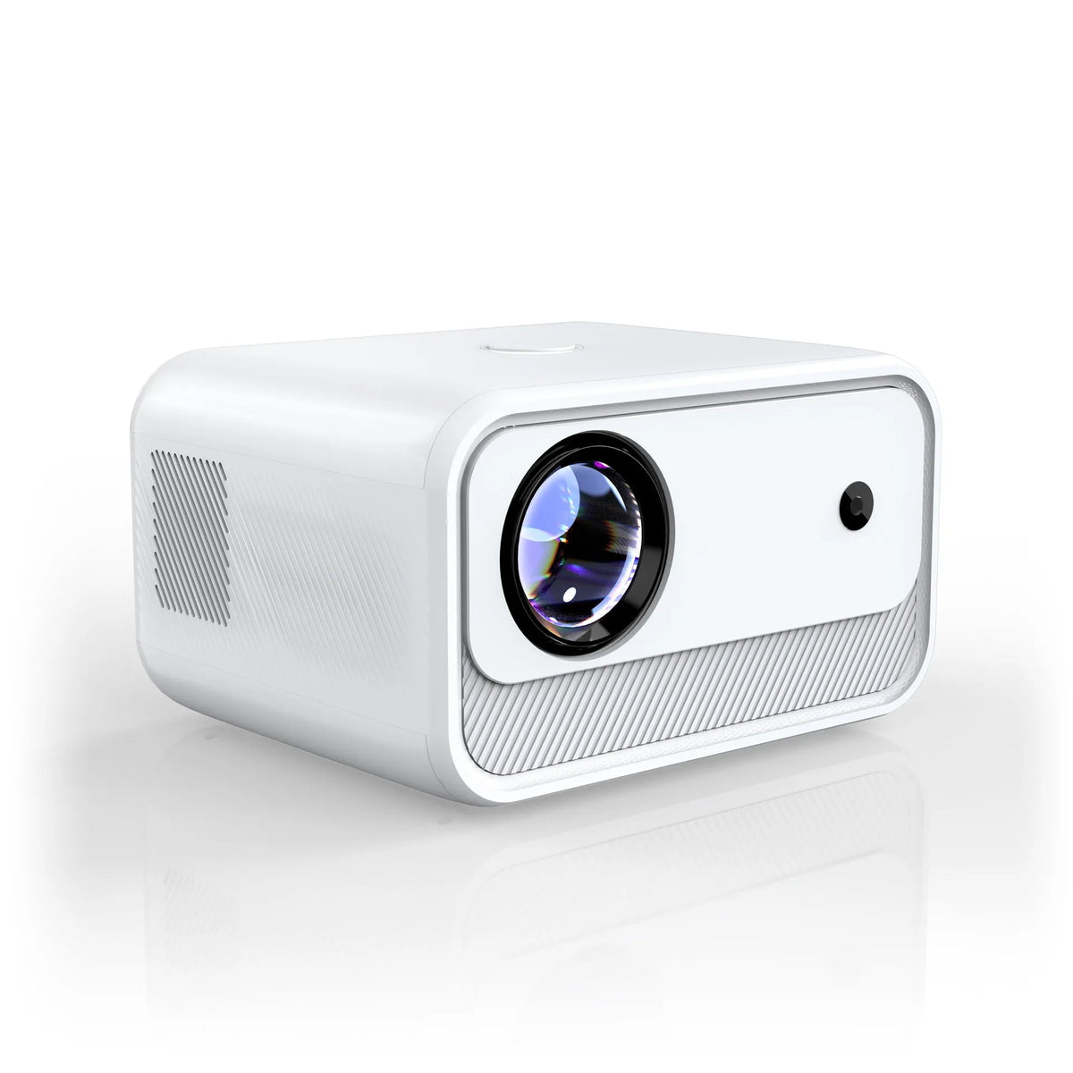 White home office HD projector with 1080p resolution and electric focus