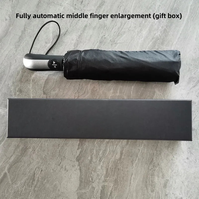 Tri-fold folding umbrella with iron frame and plastic handle in various colour styles