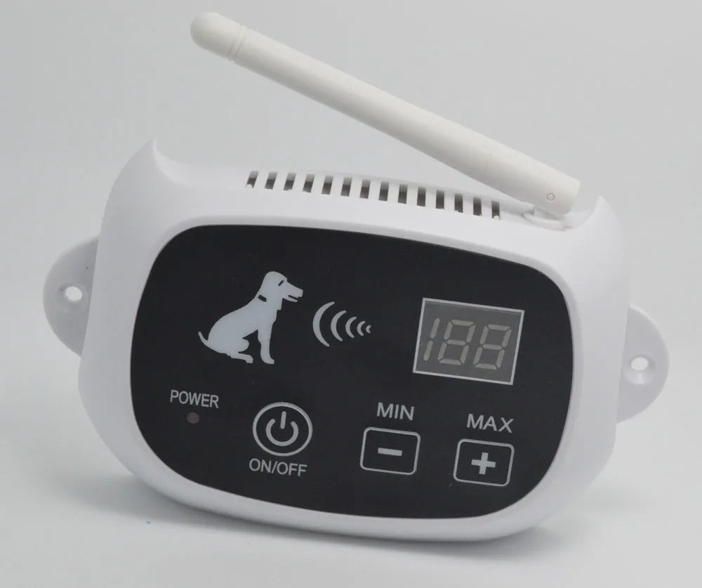 Wireless electric dog fence system with receiver collar, 500 metre range, white or black, AU EU UK US plug options