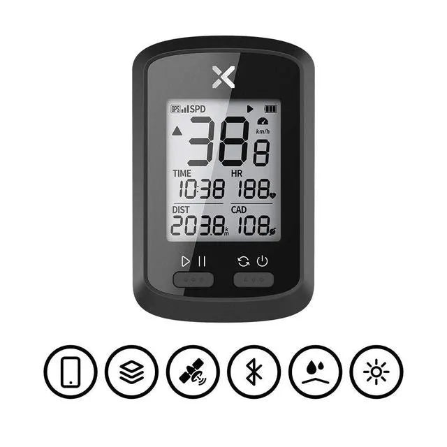 Black plastic waterproof bicycle stopwatch for cycling timing