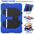 Flat all-inclusive protective sleeve back cover for iPad 10.2 in silicone and plastic, black colour option