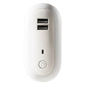 Oval wall night lamp with dual USB ports and remote control, 50x61x104mm, ABS and PC construction