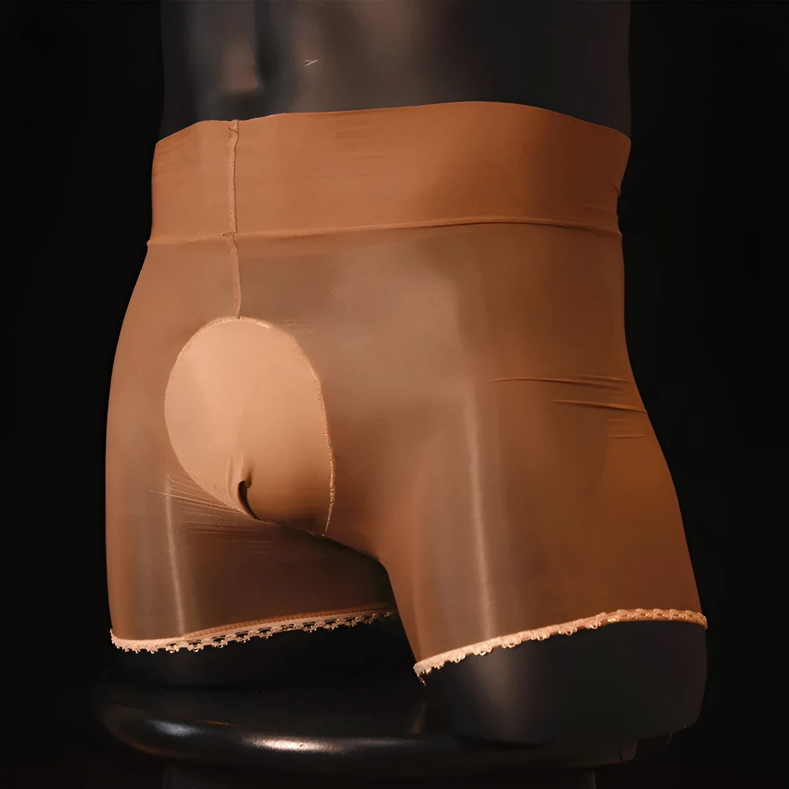 Men's shiny nylon underwear in multiple colours with U-shaped bag style