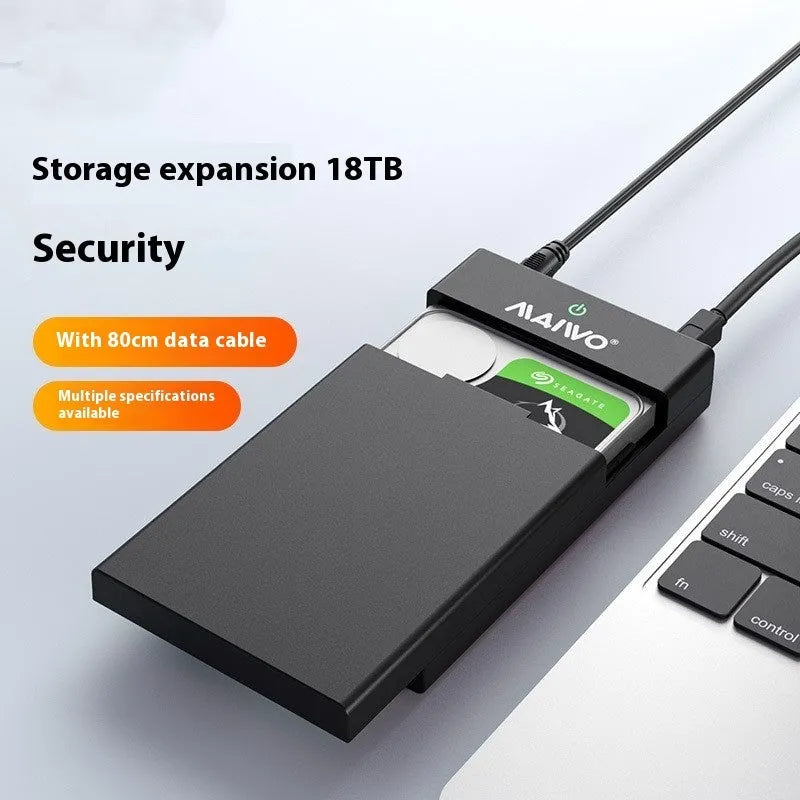 USB 3.0 hard disk enclosure for 3.5 inch SATA drives with sliding cover and multiple colour options