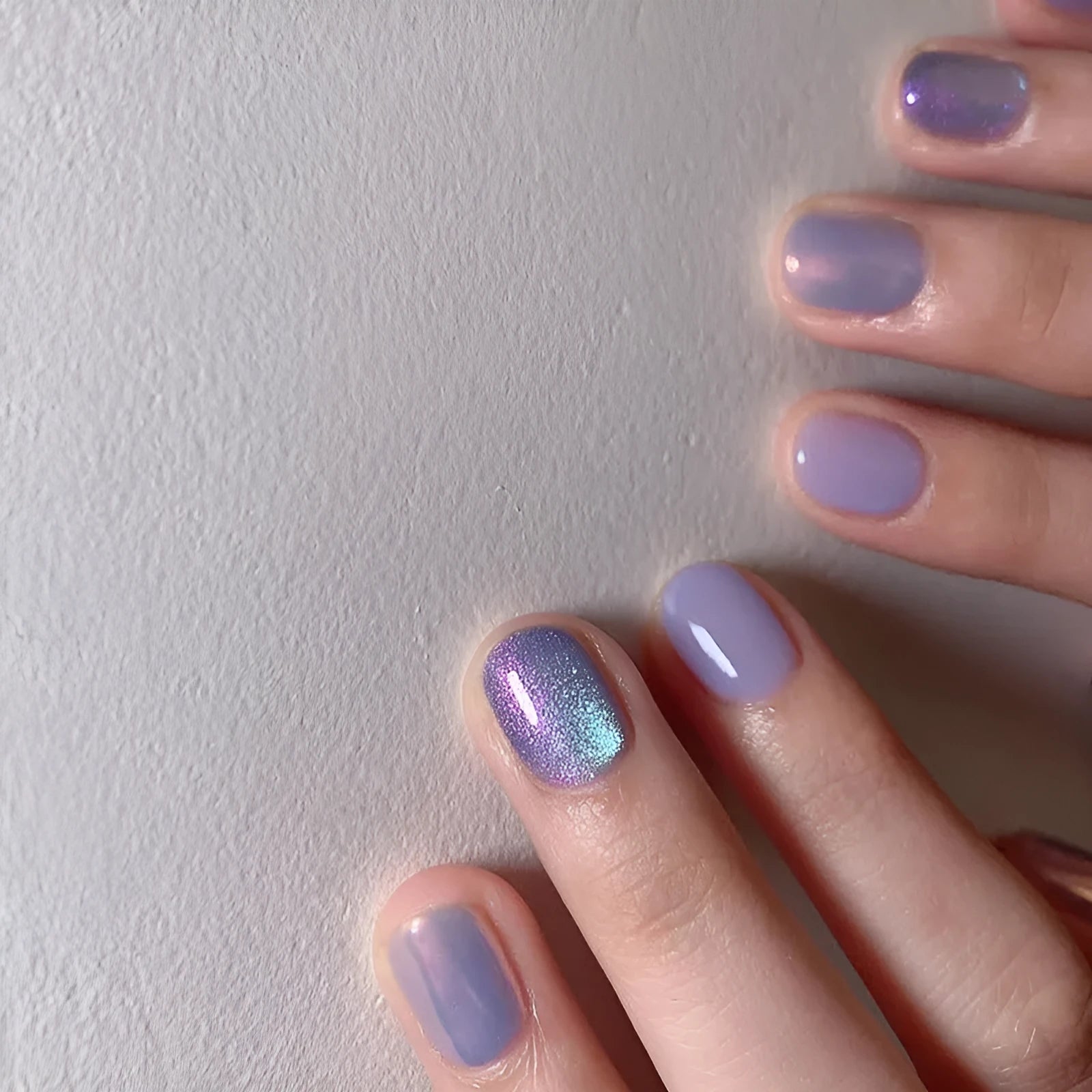 Aurora false nails short style with starry sky pattern bright starry sky colour 24 piece set