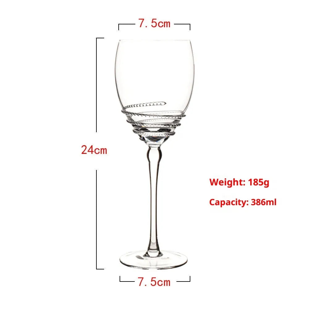 European-style vintage brushed red wine glass light luxury crystal 301-400ml capacity