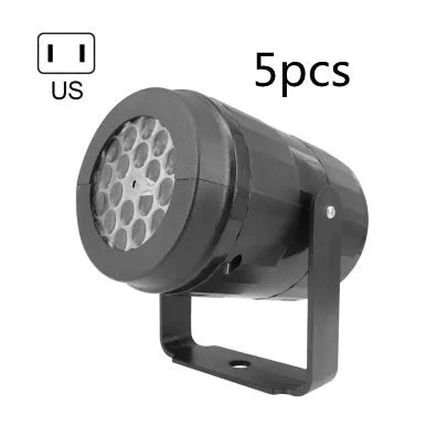 Christmas LED snowflake projector light showing rotating festive patterns for outdoor and indoor holiday decoration
