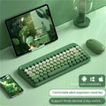 Three-mode wireless Bluetooth keyboard and mouse set with compact 84-key design