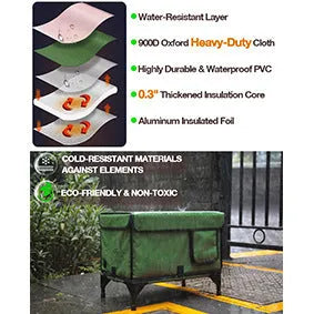 Green foldable cat cage with cloth construction for outdoor use as delivery room or pet shelter