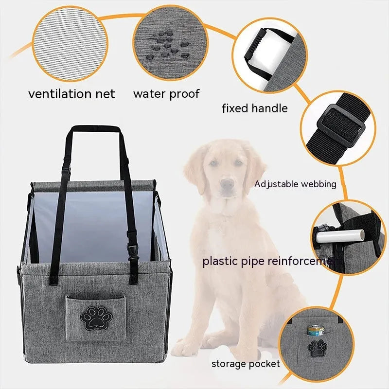 Oxford cloth dog crate in black colour with 49x49x38 cm dimensions and 49cm extension height