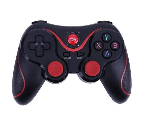 Upgraded X3 Bluetooth wireless game controller for Android phones in black or white, shown with phone clip attached.