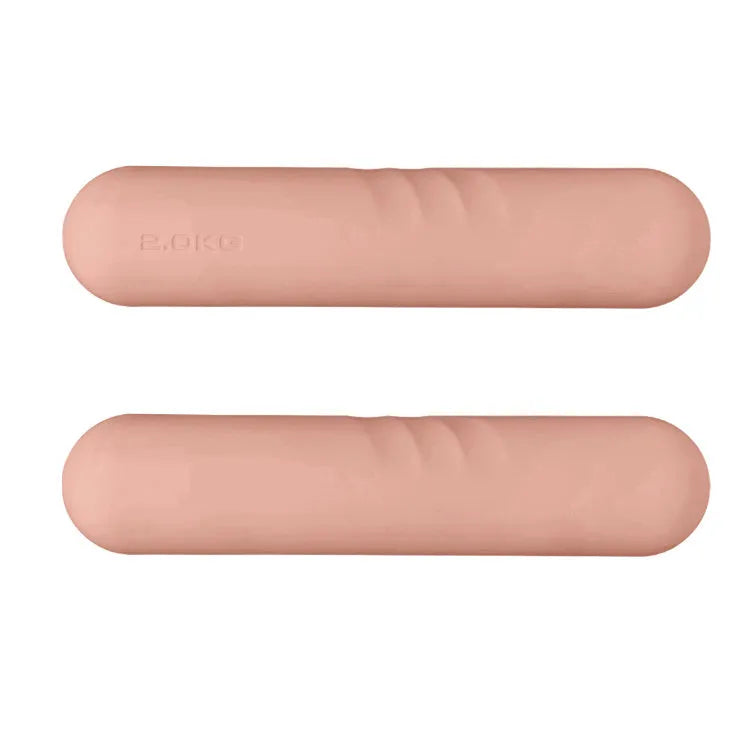 Silicone grip hand-drawn dumbbell stick in various colours and weights for fitness training.