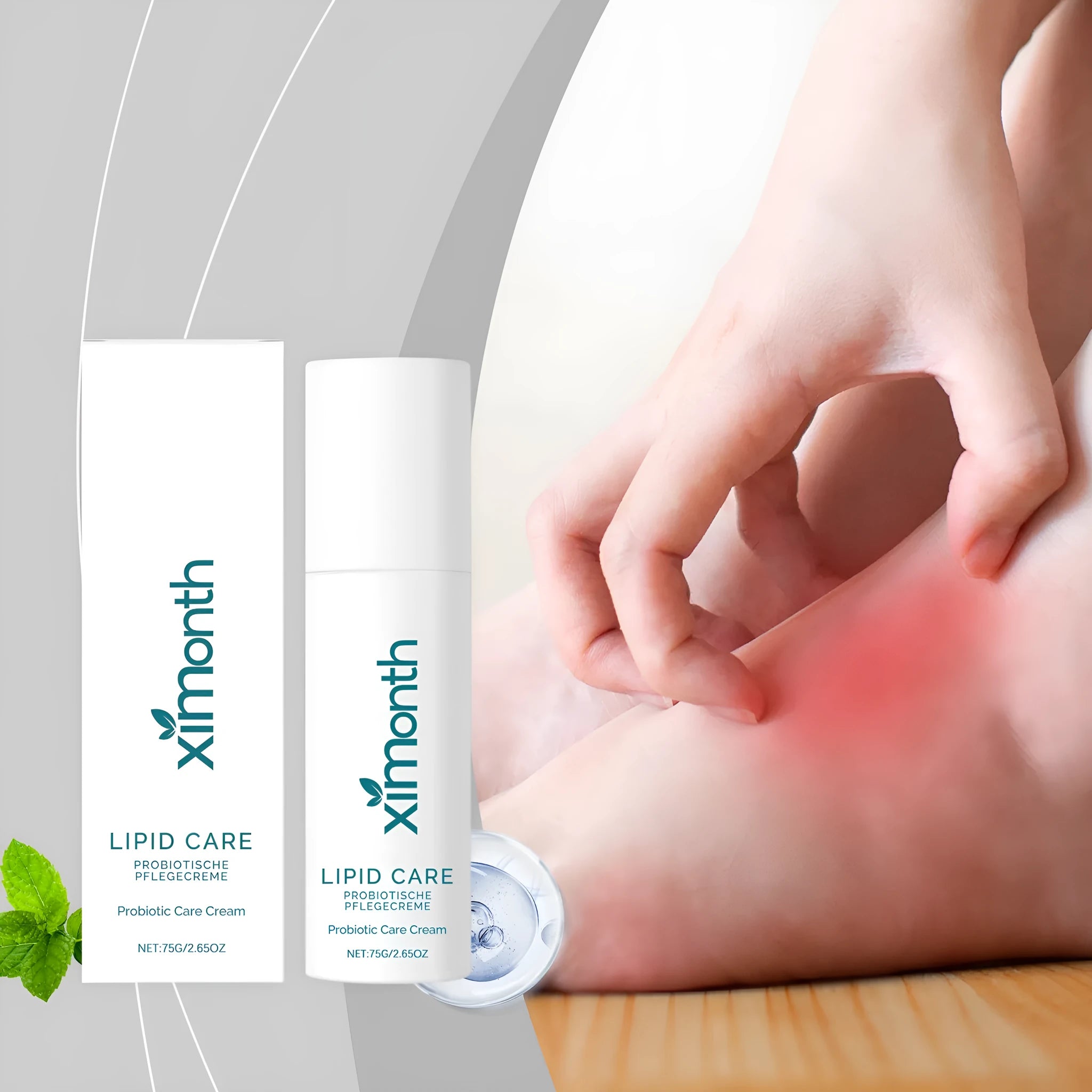 75g jar of Skin Neck Cream Gentle And Soothing with Bifidobacterium and mint ingredients