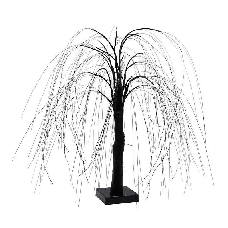 Scene arrangement illusion copper wire night light 500mm warm white black willow with USB and battery power