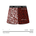Men's leopard print casual shorts in loose fit with mid waist, made from quick-drying ice silk polyester.