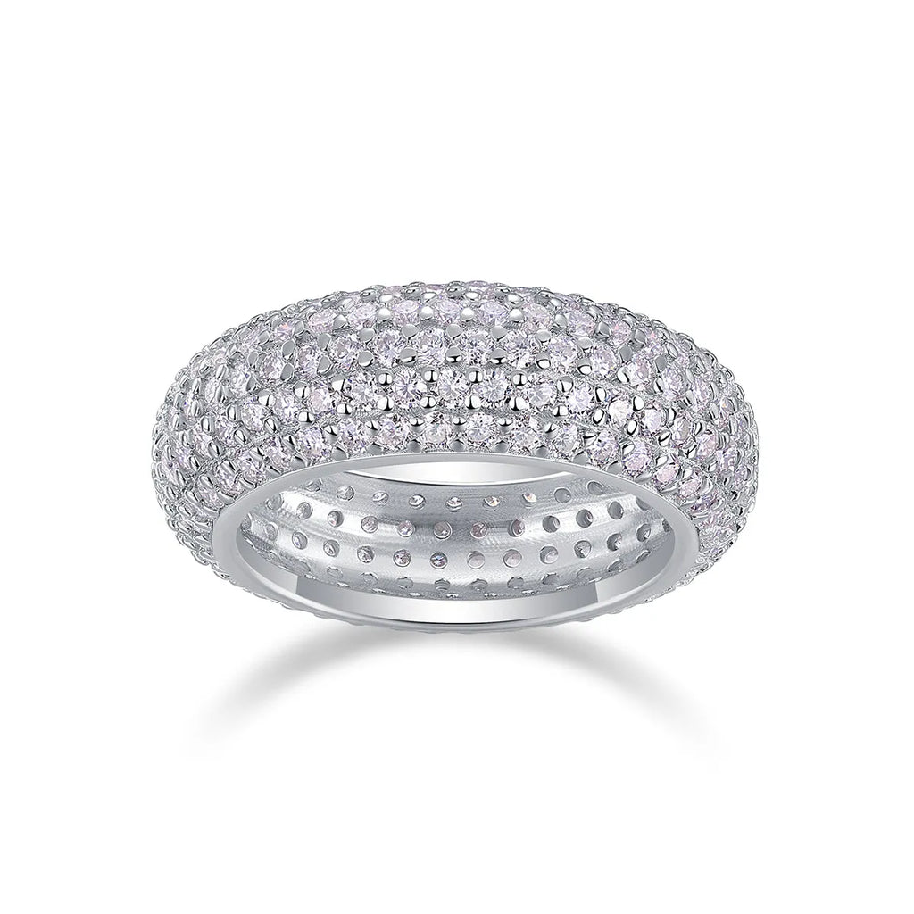Moissanite ring with S925 silver platinum-plated band, GRA certificate, gift box, sizes 5-9