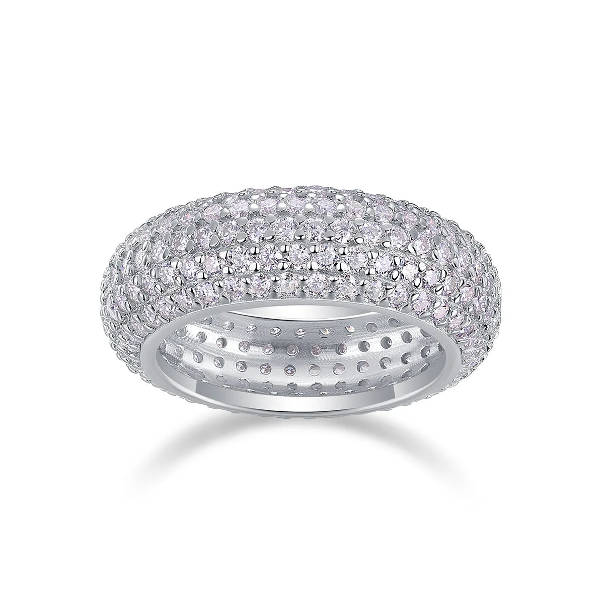 Moissanite ring with S925 silver platinum-plated band, GRA certificate, gift box, sizes 5-9
