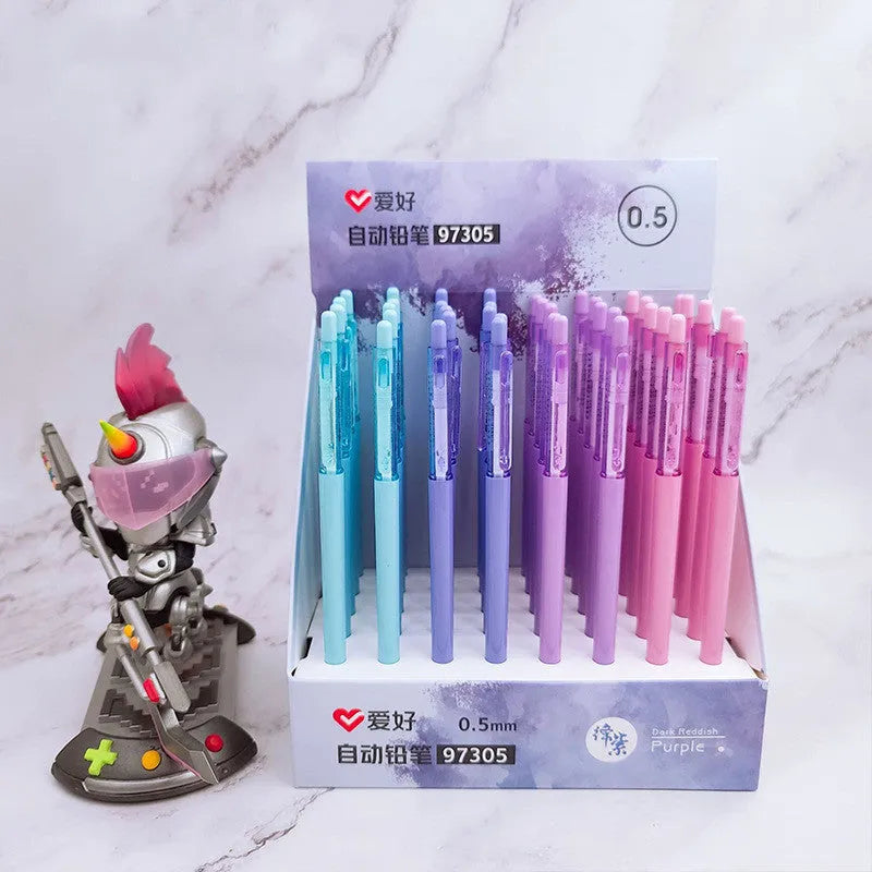 Macron Morandi mechanical pencil set, 8 plastic pencils, 0.5mm and 0.7mm lead, 153mm length, 4 colours