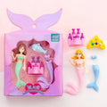 Flower Fairy eraser suit set with 12 cartoon character pencil erasers in Flower Fairy and mermaid designs