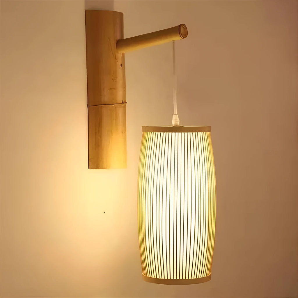 Small bamboo plait decoration lamp with E27 holder for hallway staircase lighting