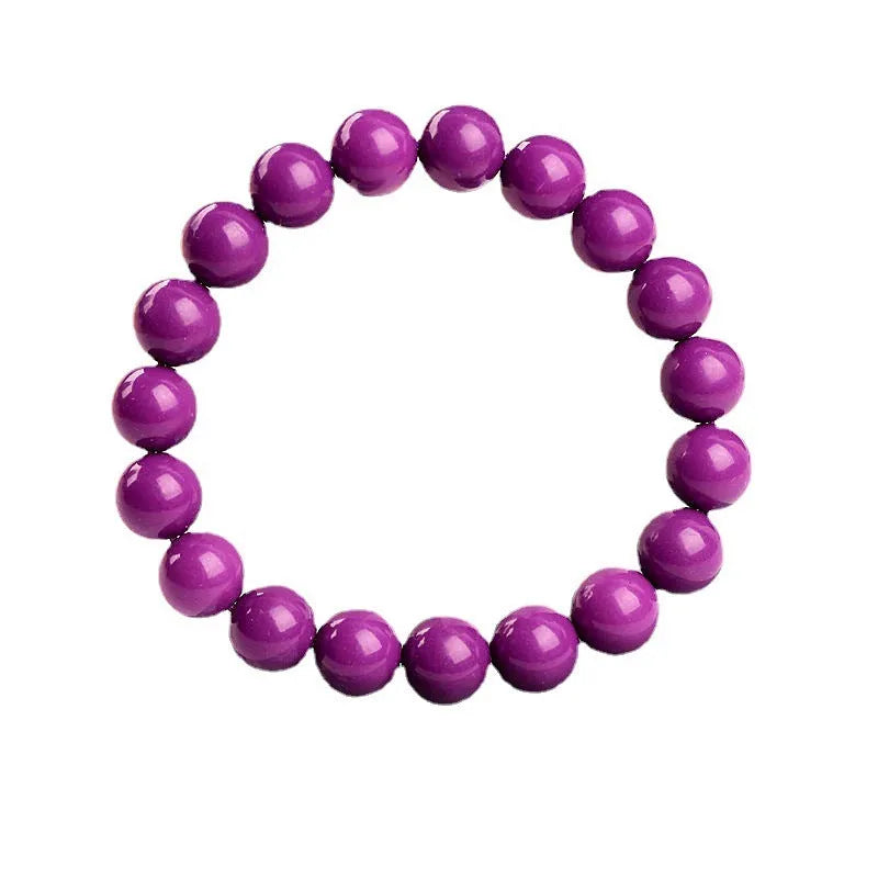 Jiuya Crystal Purple Mica unisex bracelet in single circle design with polished beads.