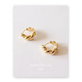 Pair of copper electroplated geometric round retro earrings with cold-wind style finish