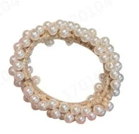Beaded cloth hair rope in black colour variant for decorative hairstyling