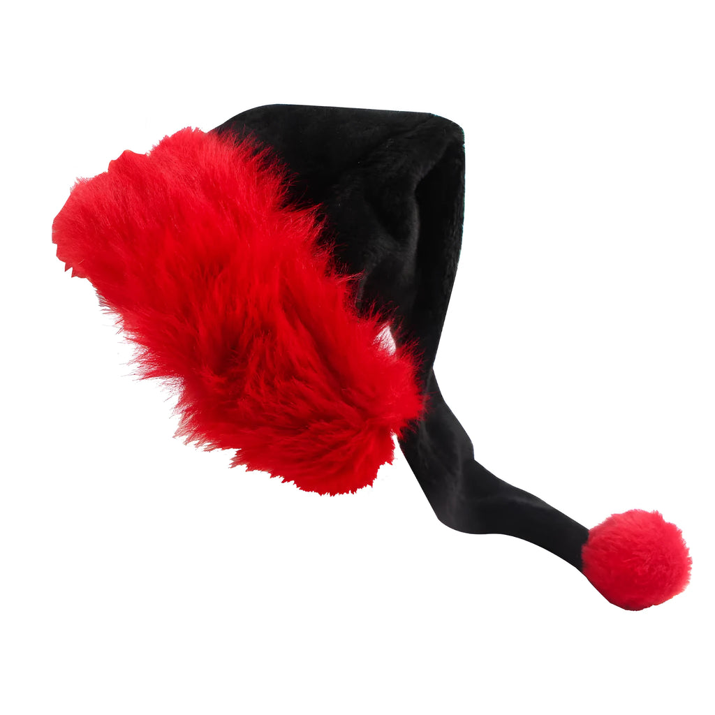 European style plush Christmas Halloween hat in polyester, 56cm by 30cm, in white and black colour