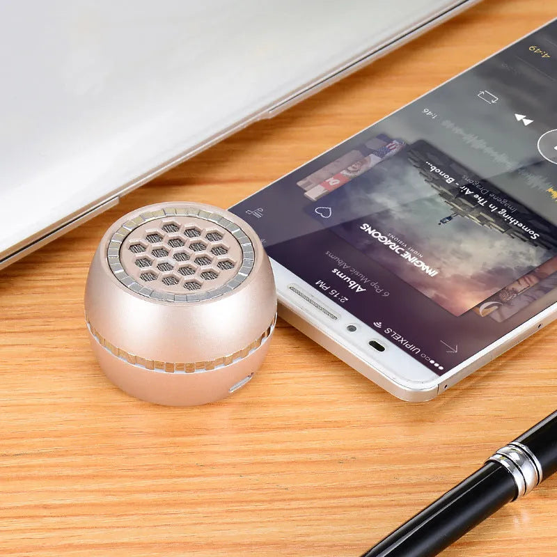 Universal external amplifier speaker in black, gold, or rose gold with wired connection
